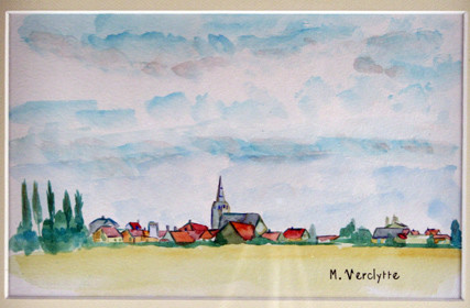 A041-Le village-Aquarelle: 20x32(28x40)-160�