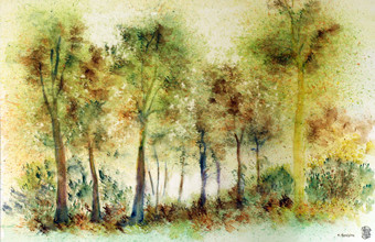 Une saison en chasse une autre-Aquarelle: 40x60