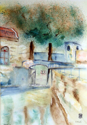A211-Bergues N&deg;1-Aquarelle: 50x35 (70x50)-450�