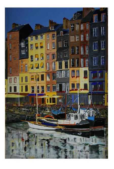 Ref:H020-Autour du bassin-Acrylique: 55x38-300�