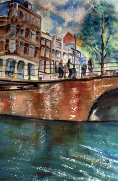 A194-Amsterdam N&deg;2-Aquarelle: 60x40 (80x60)-500�