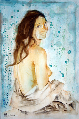 L'instant d'apr&egrave;s-Aquarelle :56x36 (80x60)-450�
