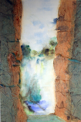 A217-Bergues-Remparts-Aquarelle: 60x40 (80x60)-450�