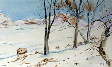 Parure hivernale-Aquarelle: 30x50 (50x70)