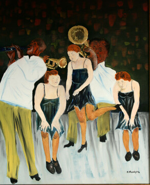 Ref:H230-Charleston-Huile sur toile: 60x50-550�