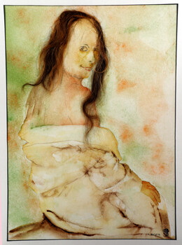 L'instant d'avant-Aquarelle: 62x42 (80x60)-450�