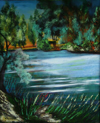 Ref:H022-Matin-Huile sur toile 60x50-500�