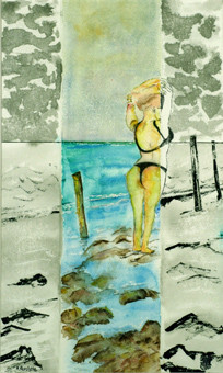 A262-Avant le bain-Aquarelle: 50x30 (70x50)-450�