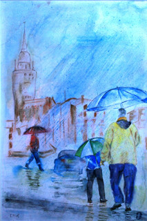 A132-Sous la pluie-Aquarelle: 60x40-450�