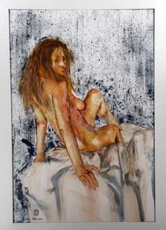 Les minutes qui suivent-Aquarelle: 62x42 (80x60)-450�