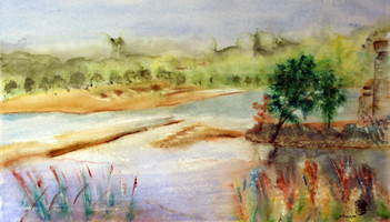 Sables de Loire-Aquarelle: 30x50