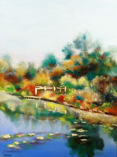 Ref: H256-Petit pont du marais-Huile sur toile: 80x60-550�