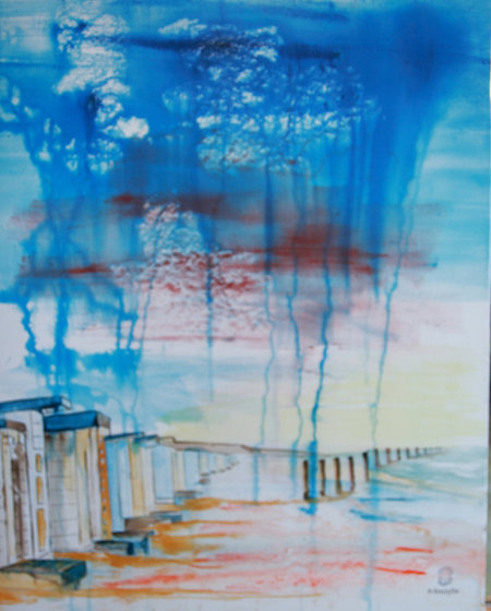 Ref:A451-Chalets menac&eacute;s-Aquarelle: 65x54-450�