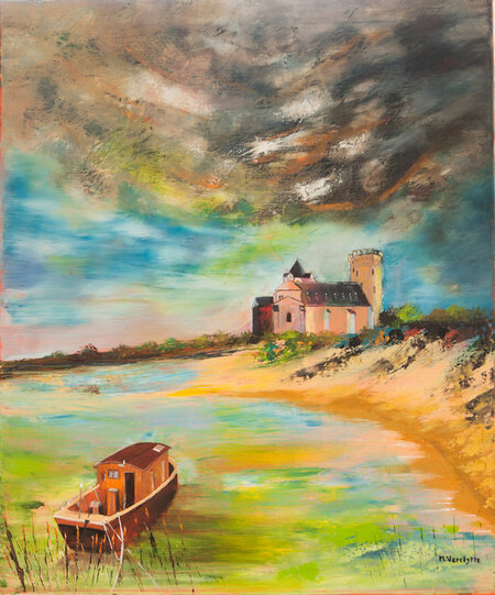 Ref:H467-Loire-19-Huile sur toile: 65x54-500�