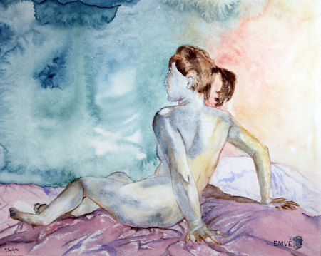 A107-Etonn&eacute;e-Aquarelle: 40x50 (50x70)-500�