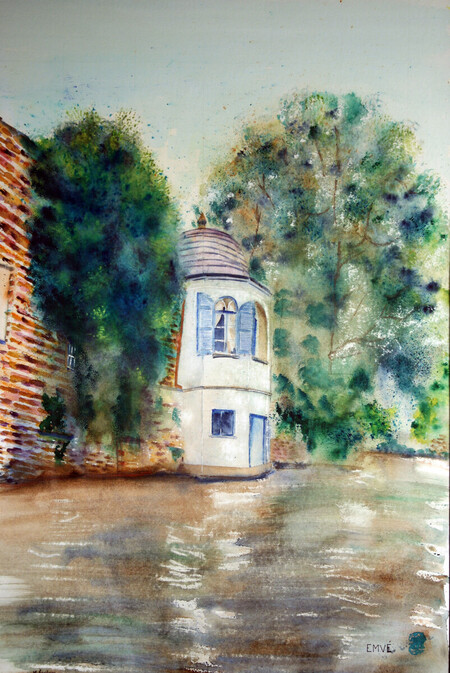 A181-Bruges par les canaux N&deg;2-Aquarelle: 60x40(80x60)-500�