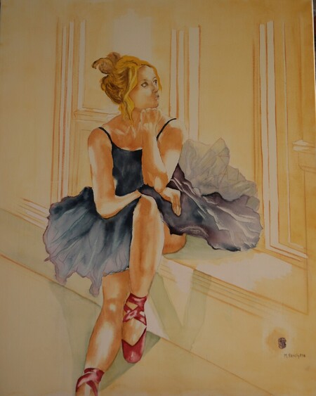 R&eacute;f: A495-La ballerine-2-Aquarelle 81x65