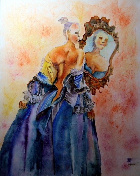R&eacute;f: A499-El&eacute;gance N&deg;2-Aquarelle 81x65