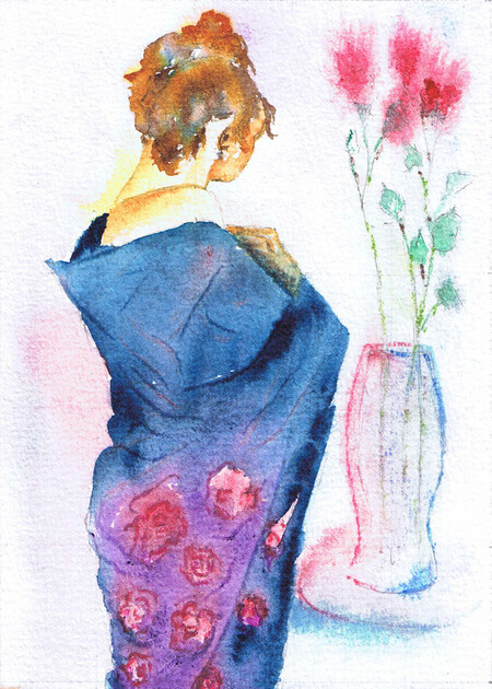 Ref: 524-Un bouquet pour elle 18x13