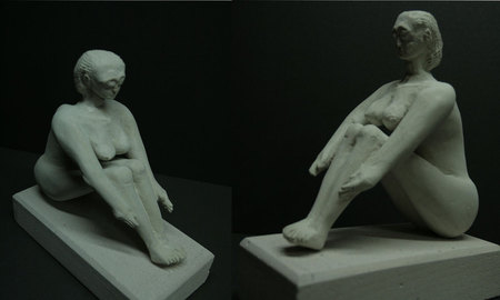 Femme-Pierre de Loire (taille directe): 26x28x13