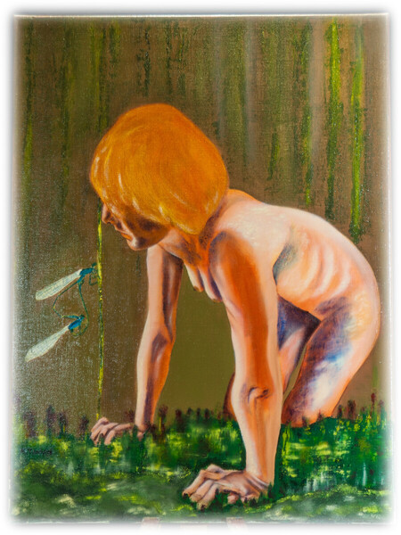 Ref:H217-Observation-Huile sur toile:80x60-550�