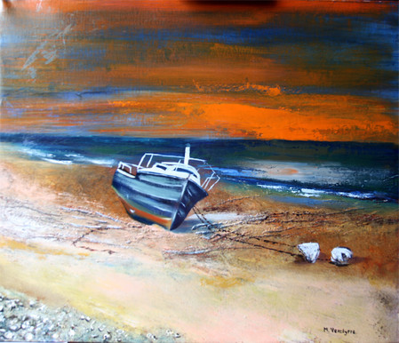 Ref:H295-Echouage-Huile sur toile: 46x55-450�