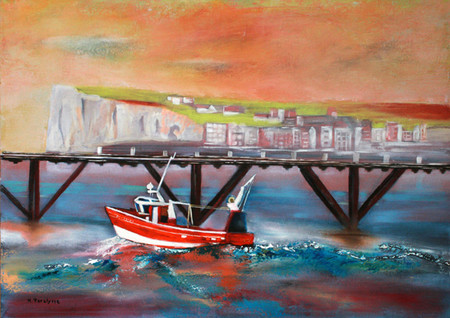 Ref:H296-Sortie de port-Huile sur toile:50x70-500�