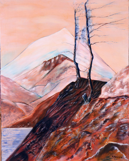 Ref:410-Nahual Huap&iuml;-Huile sur toile:92x73-600�