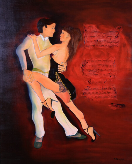 Ref:H411-Avidit&eacute;-Huile sur toile: 92x73-600�