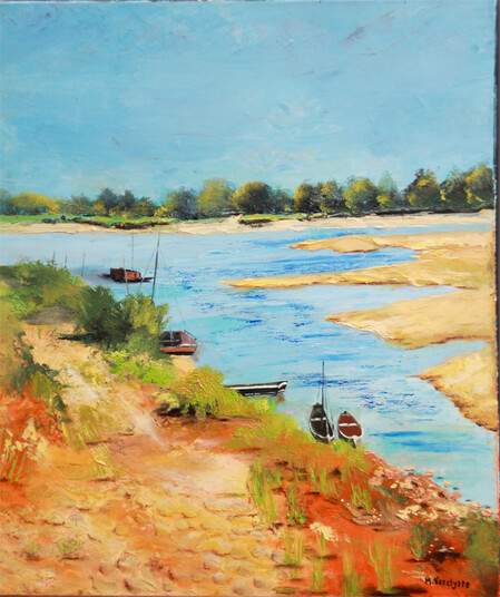 Ref:H446-Loire-8-Huile sur toile: 55x46-400�