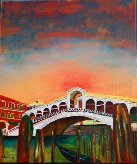 Ref:H447-Rialto-Huile sur toile: 55x46 55x46-400�