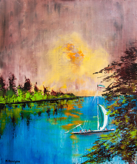 Ref:458-Loire N&deg;11-Huile sur toile:55x46-400�