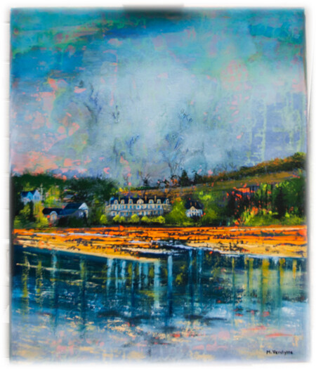 Ref:H487-Cale de St Maur-Huile sur toile:65x54-500�