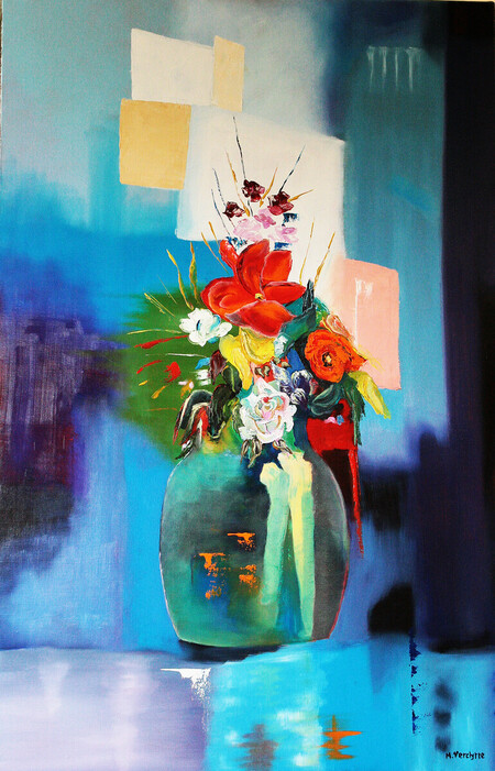 Ref:H553-Spirit of flowers-Huile:100x65-800�