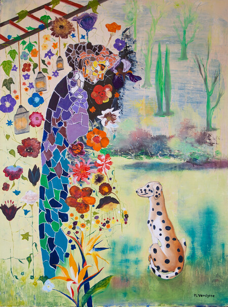 Ref:H558-Ami fid&egrave;le-Huile sur toile: 80x60-700�
