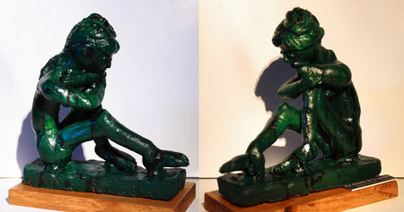 Le chemin de la pens&eacute;e-(Terre cuite): 24x9