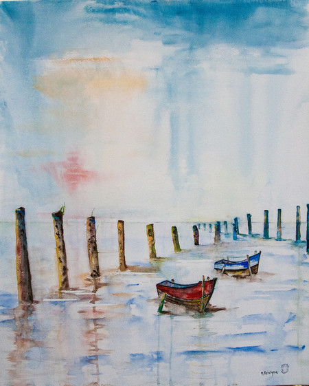 Ref:A464-Lumi&egrave;re du Nord-3-Aquarelle: 81x65-500�